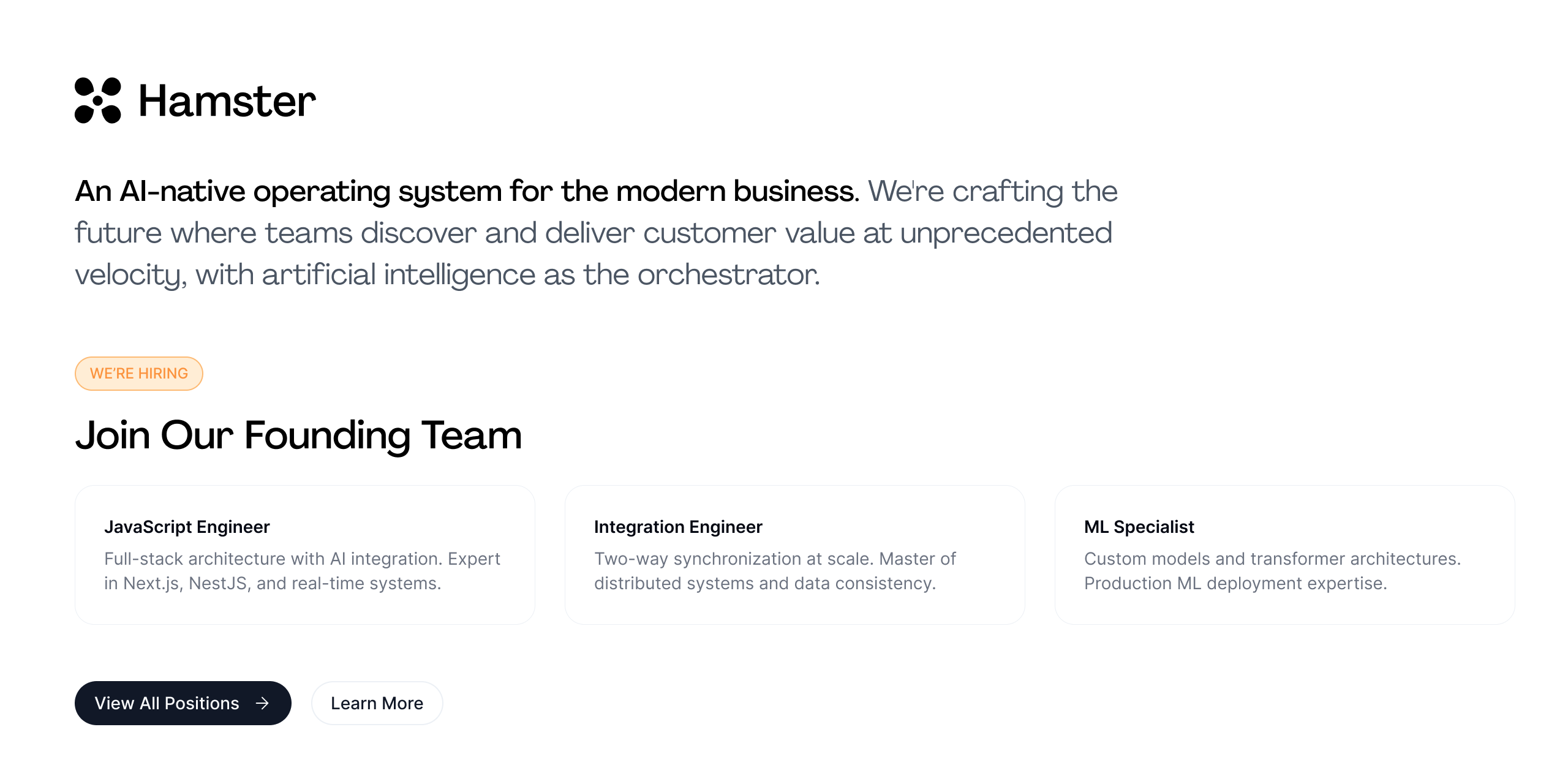 Join Hamster's founding team