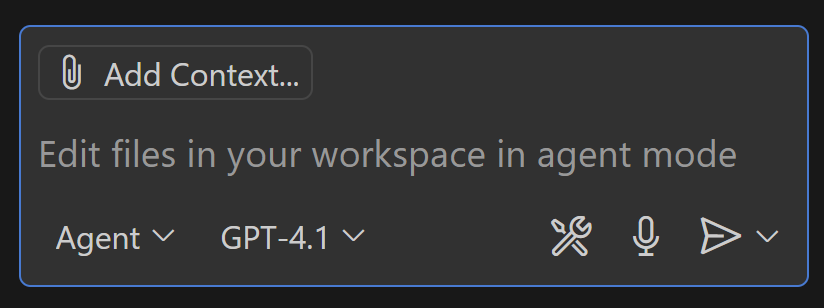VS Code > GitHub Copilot Chat > Edit files in your workspace in agent mode